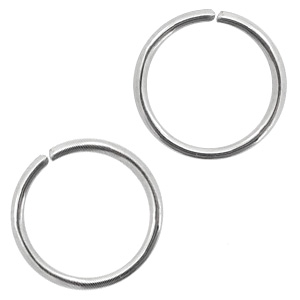 Componenti in acciaio inossidabile anellini apribili 10mm argento antico