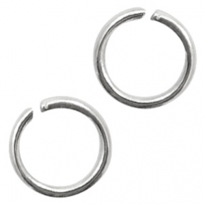 Componenti in acciaio inossidabile anellini apribili 5mm argento antico