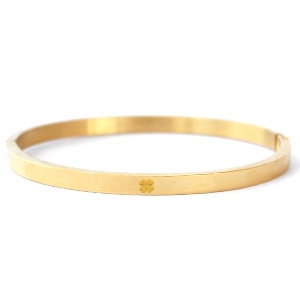 Bracciali in acciaio inossidabile con quadrifoglio oro
