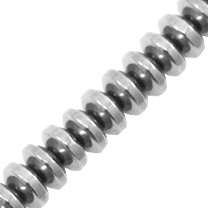 Perline di ematite rondella argento grigio