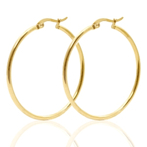 Orecchini in acciaio inossidabile 40mm a cerchio oro