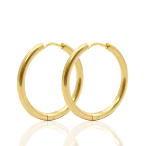 Orecchini in acciaio inossidabile 25mm a cerchio oro