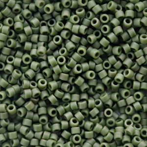 Perline Miyuki Delica 11/0 Opaque glazed frosted dark green DB-2291