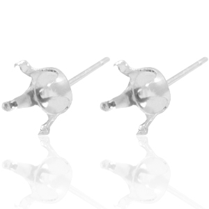 Componenti in argento 925 perni con castone per Swarovski SS29 (6 mm) argento