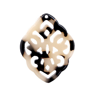 Pendenti in resina in stile barocco rombo nero crema