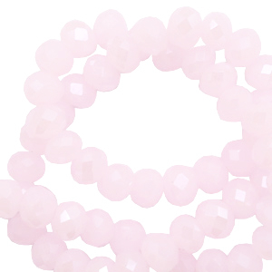 Perline sfaccettate 4x3 mm rondella rosa orchidea chiaro
