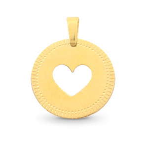 Ciondoli in acciaio inossidabile 12mm con disegno cuore Mix&Match oro