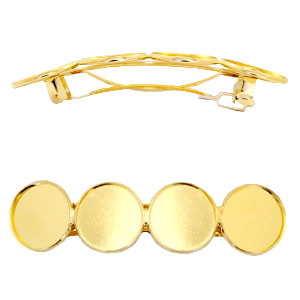 Castoni di metallo fermaglio per capelli per 4 cabochon 20 mm oro