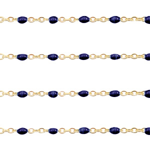 Componenti in acciaio inossidabile 1 mm catena stile rosario blu scuro-oro