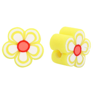 Perline di polimero a forma di fiore giallo