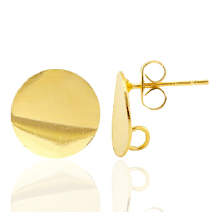 Componenti di metallo TQ orecchini 12mm con anellino oro