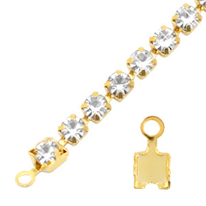 Componenti di metallo TQ terminale per catena strass 4mm oro