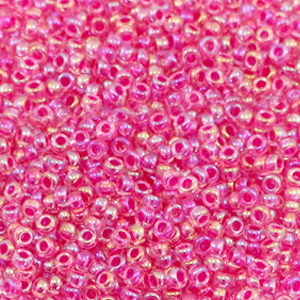 Rocailles Miyuki 11/0 Hot pink lined crystal ab 11-355