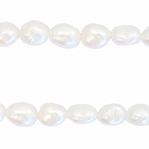 BQ Perle di acqua dolce pepita ovale 7-8x6-7mm bianco naturale