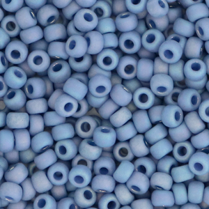 Rocailles Miyuki 8/0 Opaque glazed frosted rainbow soft blue 8-4704