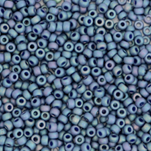 Rocailles Miyuki 11/0 Opaque glazed frosted rainbow bayberry blue 11-4703