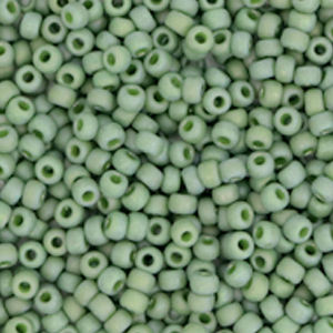 Rocailles Miyuki 11/0 Opaque glazed frosted pistachio green 11-4698