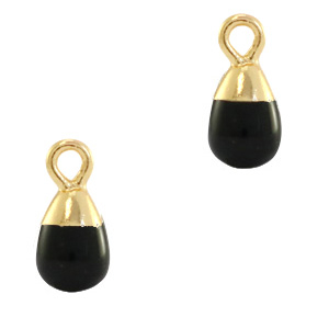 Ciondoli in pietra naturale Onice goccia nero-oro