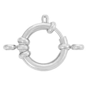 Componenti in acciaio inossidabile chiusura anello a molla 16 mm con anellini argento