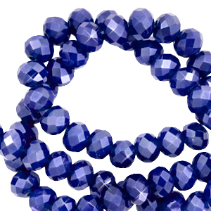 Perline sfaccettate 6x4 mm rondella blu egiziano-effetto perlato