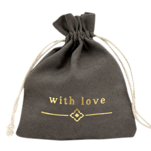 Sacchetto per gioielli "with love" nero-oro