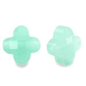 Perline sfaccettate fashion quadrifoglio verde turchese