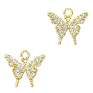 Ciondoli con zirconia farfalla oro