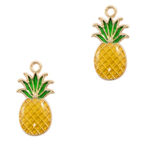 Ciondoli di metallo BQ a forma di ananas oro-giallo