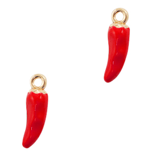 Ciondoli di metallo BQ a forma di peperoncino oro-rosso