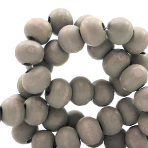 Perline di legno tonde 8 mm grigio taupe