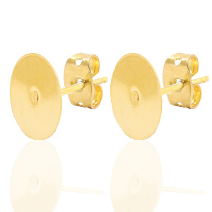 Componenti in acciaio inossidabile perni per cabochon 12mm oro