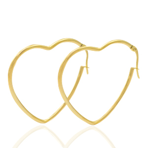 Orecchini in acciaio inossidabile cuore oro