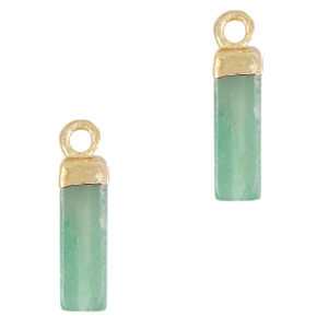Ciondoli in pietra naturale tubo verde di criolite-oro
