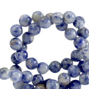 Perline in pietra naturale Sodalite e Microclino 6mm blu