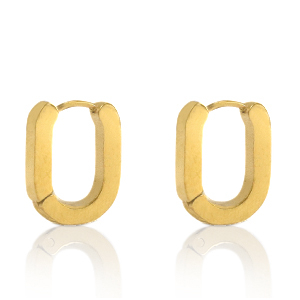 Orecchini in acciaio inossidabile ovale oro
