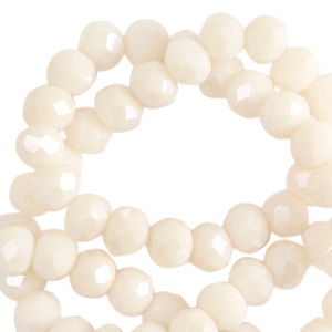 Perline sfaccettate 8x6 mm rondella beige pristine-effetto perlato