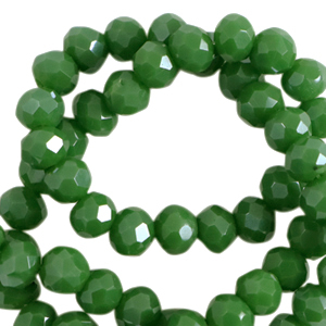 Perline sfaccettate 6x4 mm rondella verde cadmio-effetto perlato