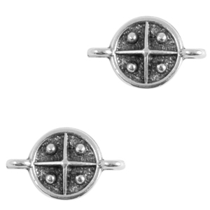 Ciondoli di metallo DQ distanziatore croce 10mm argento antico (privo di nichel)