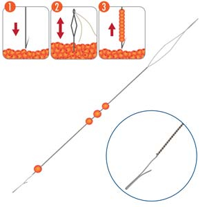 Beadsmith Speedle Needle aghi infilatura facile argento