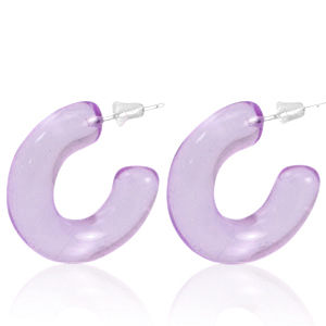 Orecchini alla moda a cerchio viola lilla
