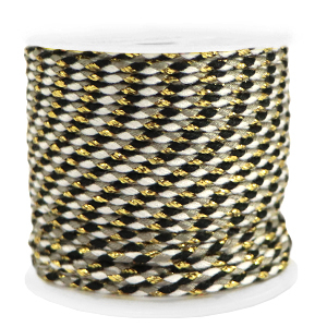 Cordoncino intrecciato alla moda 2mm oro-nero