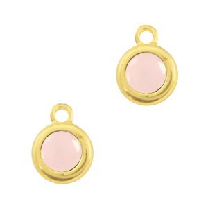 Pendenti di vetro Crystal Glass 4mm rosa alabastro-oro