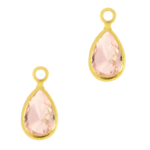 Pendenti di vetro Crystal Glass goccia champagne pesca-oro