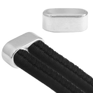Terminali di metallo DQ doppio &Oslash;10mm argento antico (privo di nichel)