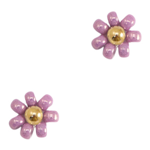 Perline Miyuki fiore 8mm viola-oro