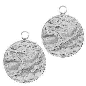 Ciondoli in acciaio inossidabile 14mm argento