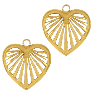Ciondoli in acciaio inossidabile cuore oro