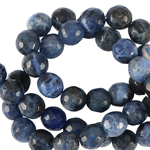 Perline in pietra naturale Sodalite 6mm sfaccettate effetto blu California