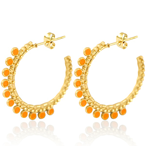 Orecchini in acciaio inossidabile a cercio 30mm oro-arancione