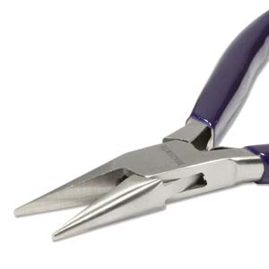 Beadsmith Pinza a punta piatta con molla argento